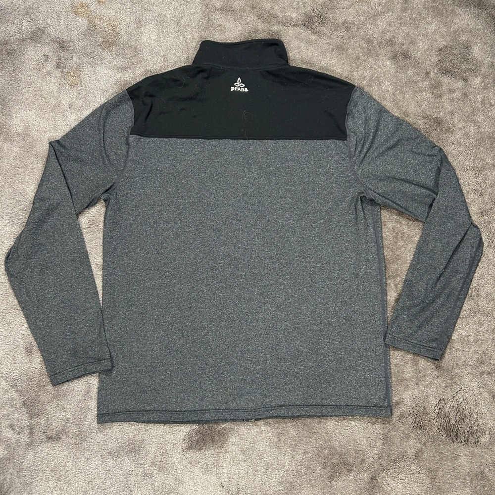 Prana Full Zip Jacket Mens XL Gray Black Colorblock Breathe Active Mock Neck - Picture 6 of 13